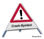 Faltsignal - Gefahrenstelle mit Text: Crash-Symbol