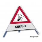 Faltsignal - Rauchverbot mit Text: GEFAHR