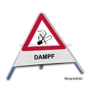 Faltsignal Rauchverbot: Faltsignal - Rauchverbot mit Text: DAMPF